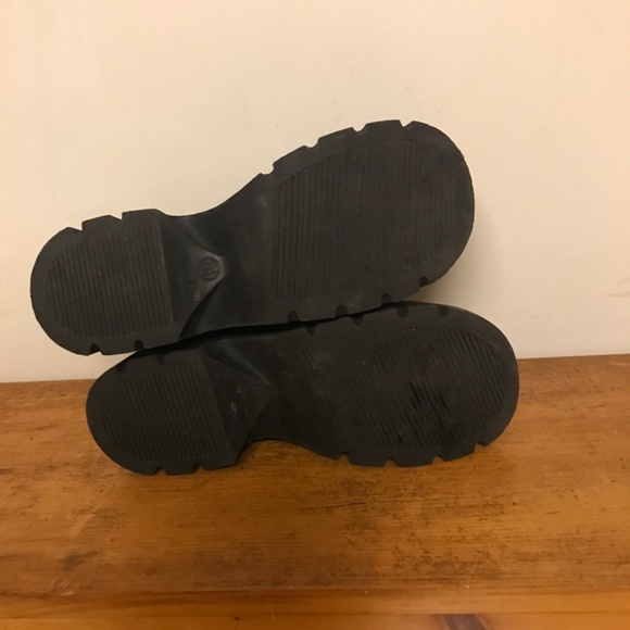 Lower East Side Y2K 6.5 Black Chunky Platform Wedge Clogs Grunge Whimsical Goth - Picture 4 of 8